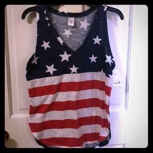 Ladies tank top with Stars and Stripes